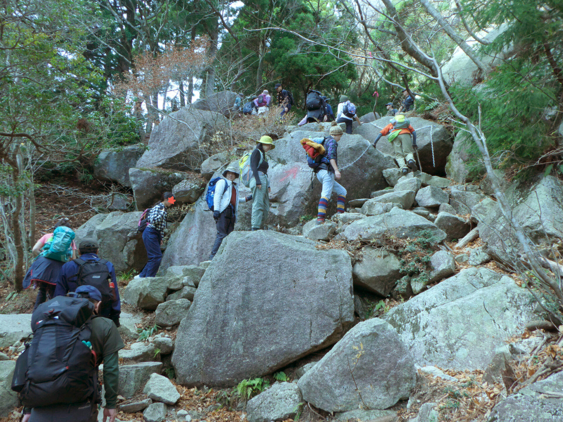 御在所岳急な山道